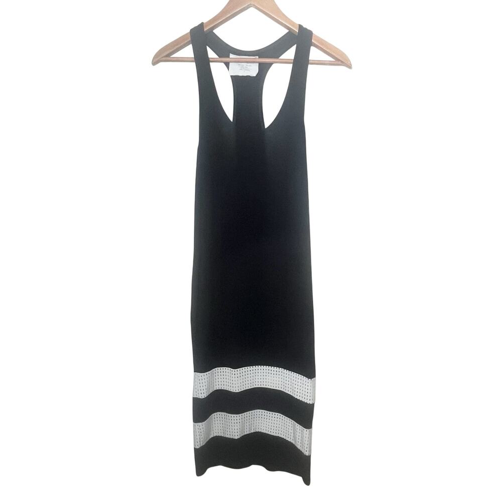 ACACIA Honolulu Midi Racerback Dress Size Small Black White Mesh